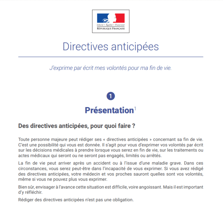 Directives Anticipées - Les Ressources KitMédical