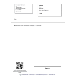 Modèle de prescription Examen biologique